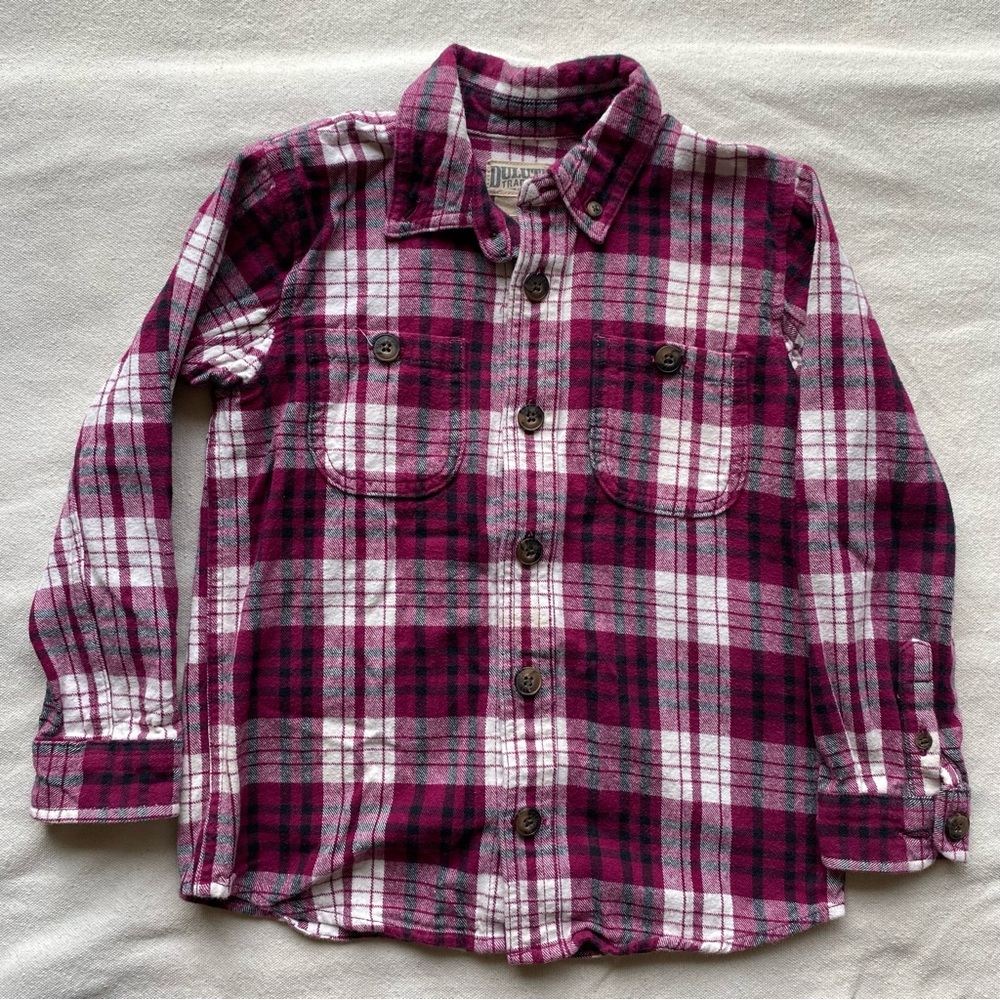 Duluth Trading Co Little Girls Flannel Shirt Size 5
